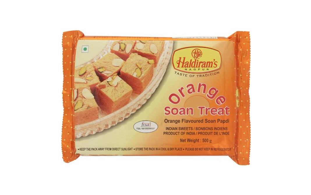 Haldiram's Nagpur Orange Soan Treat   Pack  500 grams